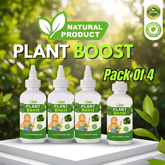 Organic Plant Boost – Liquid Biofertilizer for All Plants and Crops. (Pack of 4)